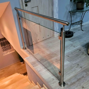 Balustrada Barierka Szklana ze Stali Nierdzewnej Przekrój Okrągły - Kompletna Balustrada Szklana do Samodzielnego Montażu na Wymiar